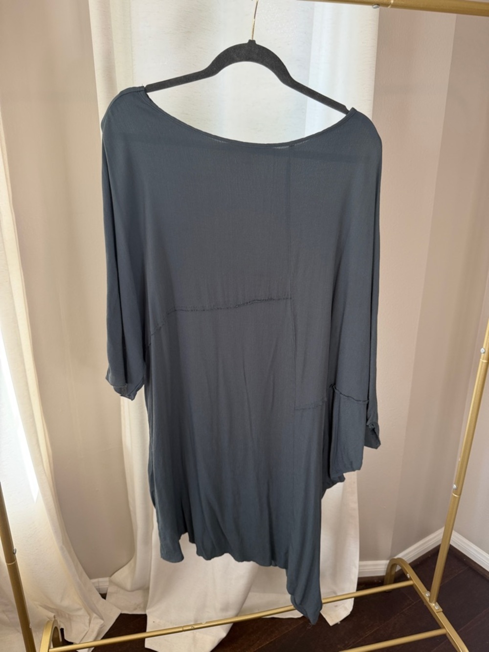Relaxed Charcoal Gray Women's Tunic Top
